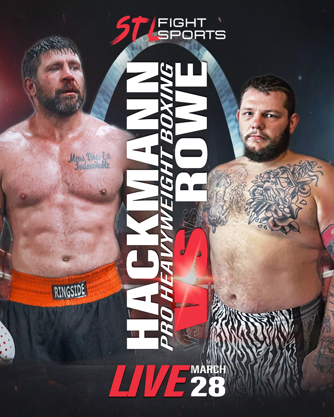 STL Fight Sports promo graphic - Hackmann vs Rowe